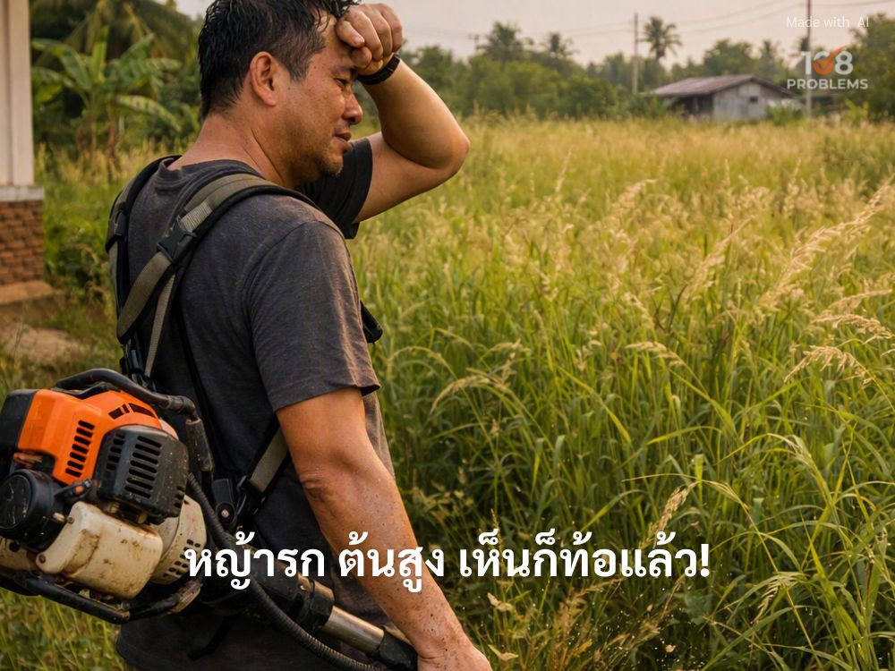 หญ้าเหนียว หรือหญ้าสูง ใช้ใบมีดผิดประเภทกับพื้นที่ ใบมีดทู่ ไม่คม และไม่ได้ศูนย์